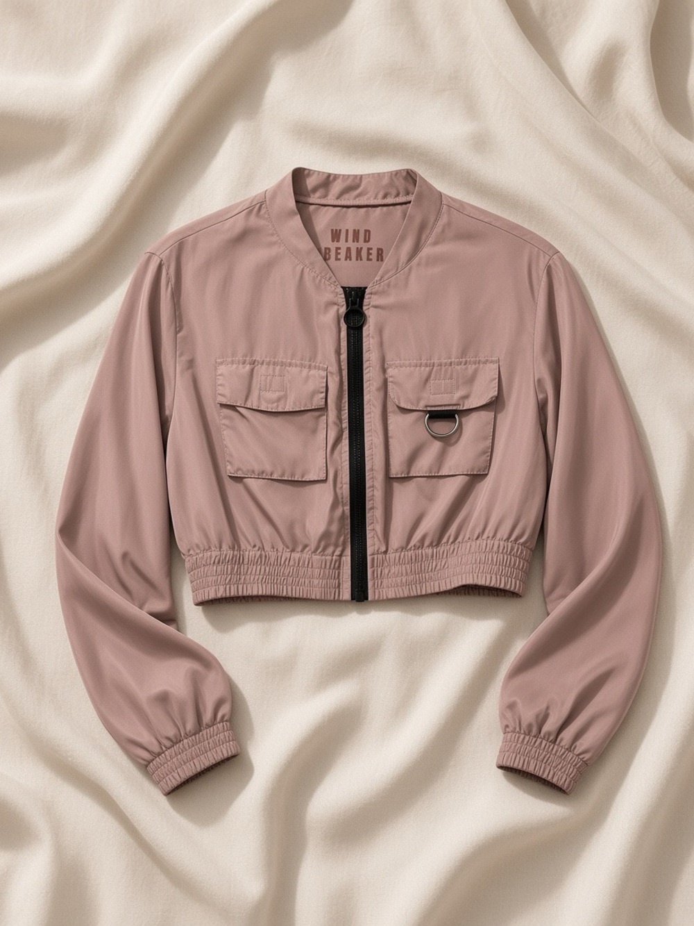 Cropped Wind Breaker in Dusty Rose
